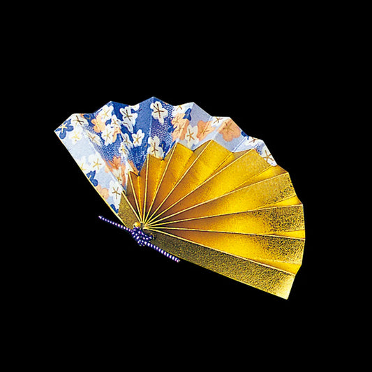 Celebration Fan Blue Yuzen - Set of 50 (Approx. 9cm)
