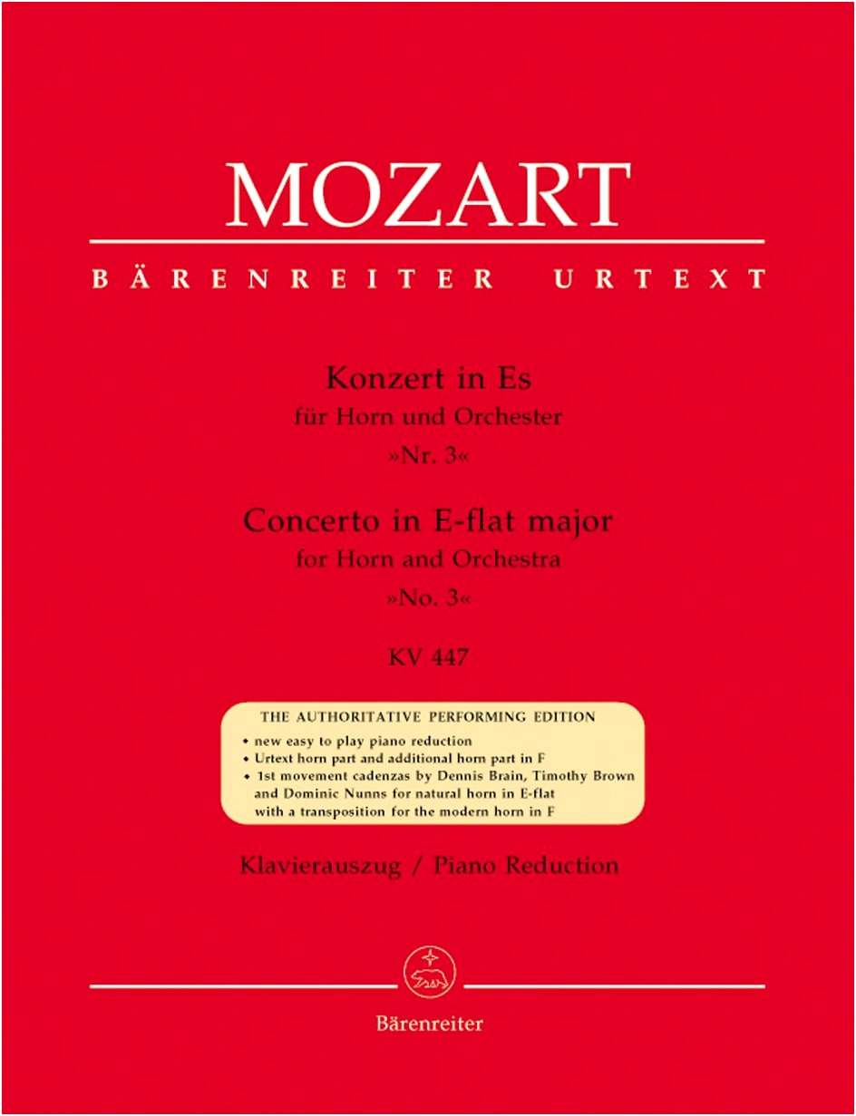 Mozart: Horn Concerto No. 3 in E-flat Major, KV 447 for E-flat Horn/Bärenreiter