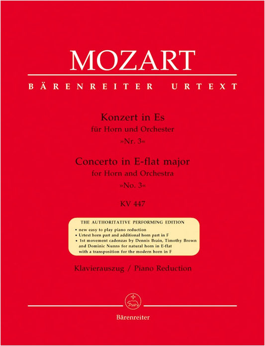 Mozart: Horn Concerto No. 3 in E-flat Major, KV 447 for E-flat Horn/Bärenreiter