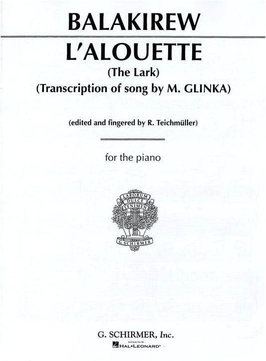 Balakirev: The Lark for Piano Solo (Schirmer Edition)
