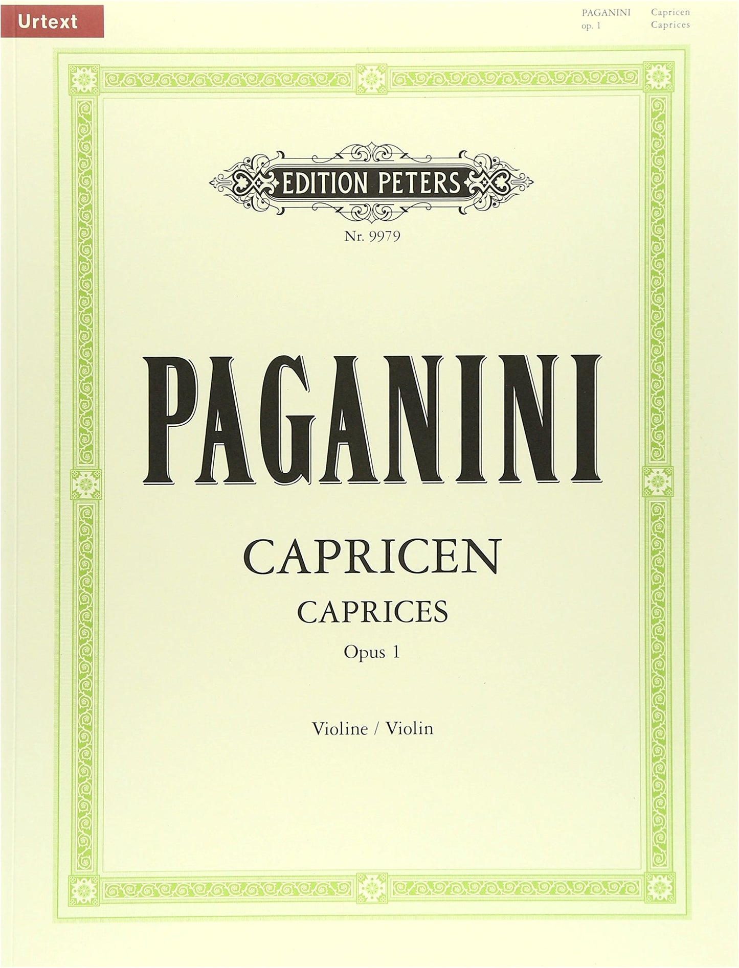 Paganini: 24 Caprices, Op.1 - Original Edition (Peters Edition) - Violin Studies