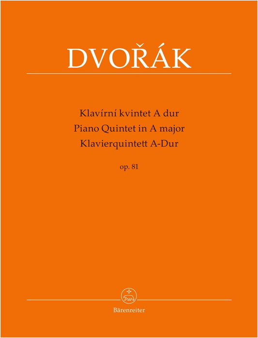 Dvořák: Piano Quintet No. 2 in A Major, Op. 81 - Chamber Music Part Scores