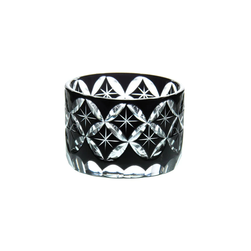 Yume Kiriko Straight Cut Glass Bowl - Black (Item No. 27732)