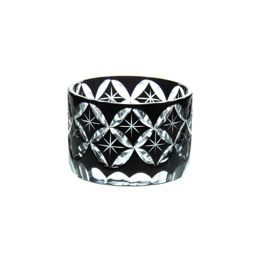 Yume Kiriko Straight Cut Glass Bowl - Black (Item No. 27732)