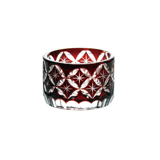 Yume Kiriko Straight Cut Glass Bowl - Red (Item No. 27733)