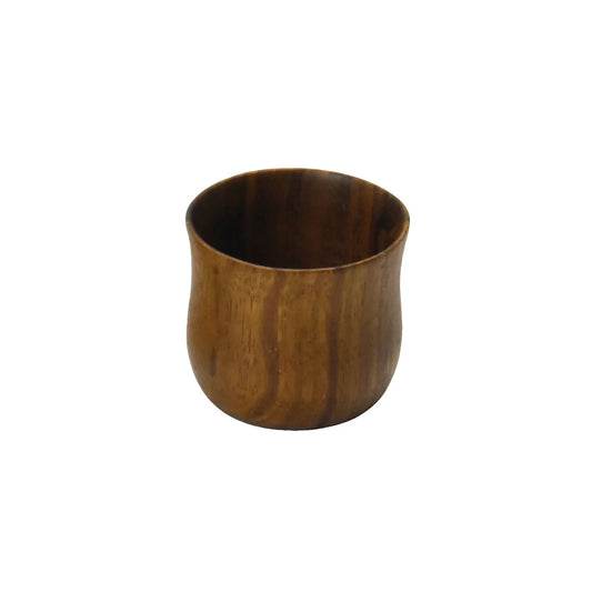 Wooden Wide-Mouth Chiyoguchi Dark Brown – Handcrafted Asian Walnut Small Bowl