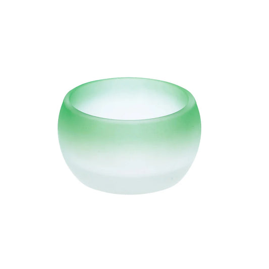 Usugiri Frosted Glass Small Bowl – Green Gradient (Approx. φ6.6×H3.8cm)