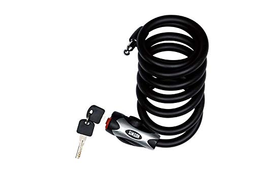 Simson Bicycle Gear Lock Cable Regular Size Flexible Two Compact Spare Keys Included, Clear