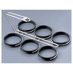 Hikimoto BET05003 Manmaru Fried Egg Ring for 6 Pieces (Teflon Treated) Small, Japan