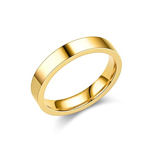 Korean Simple 4mm Smooth Stainless Steel Couple Ring Female CK Same European and American Fashion Titanium Steel Ring Male