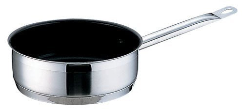 Endoshoji TKG PRO Professional AKT9222 Single Handed Shallow Pot (without Lid), 8.7 inches (22 cm), Compatible with Induction Cookers, Stainless Steel