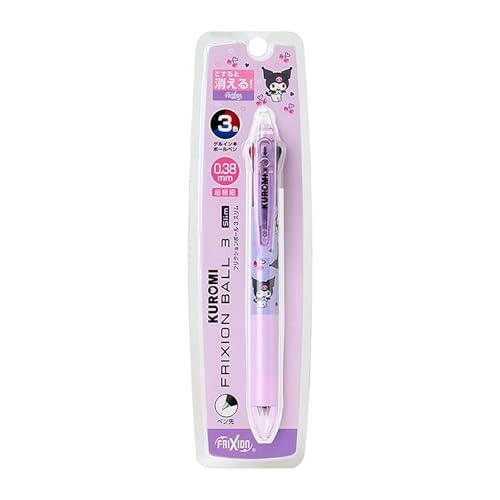 Sanrio 928003 FriXion Ball 3 Slim Chromi Polycarbonate Ball Diameter: 0.01 inch (0.38 mm), Ink Color: Black, Red, Blue Retractable