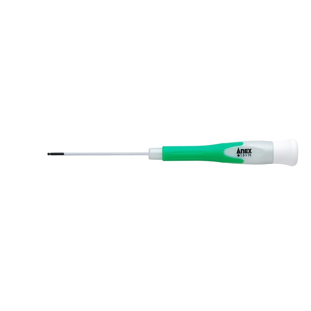 ANEX Precision Screwdriver, Ball Point, Super Fit, 0.06 inch (1.5 mm) x 3.0 inches (75 mm) Opposite Side No. 3530
