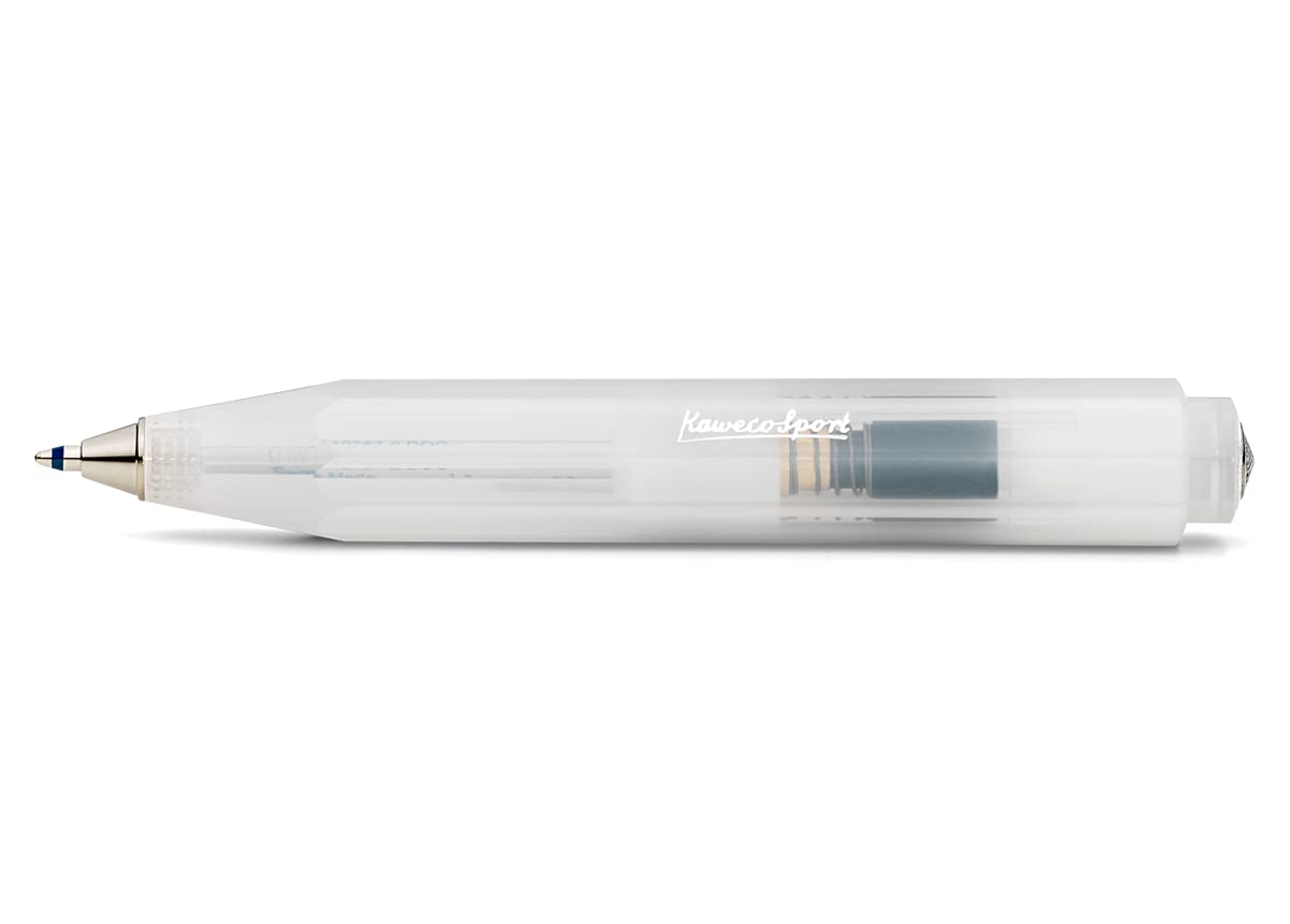 Kaweco FROSTED SPORT Ball Pen Natural Coconut I Retractable Ballpoint Pen with Standard D1 Refills 10.5 cm