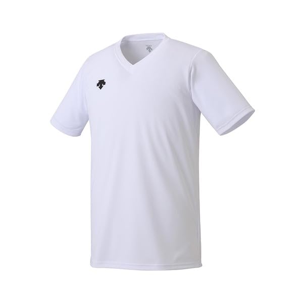 Descente DSS-4321 Volleyball Unisex V-Neck Short Sleeve Game Shirt, Wht (Dss-4321b), SS