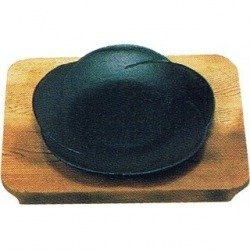 三和精機製作所 Sanwa Seiki Seisakusho PSV12001 Japanese Style Steak Plate, Grilled Cedar, Plum, Large, Iron Casting, Natural Wood