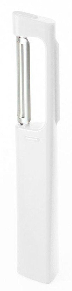 Marna K218W Standing Peeler, White, Easy to Fit in Your Hand, Triangular Grip (Freestanding/Vertical) Peeler, I-Type, Stainless Steel