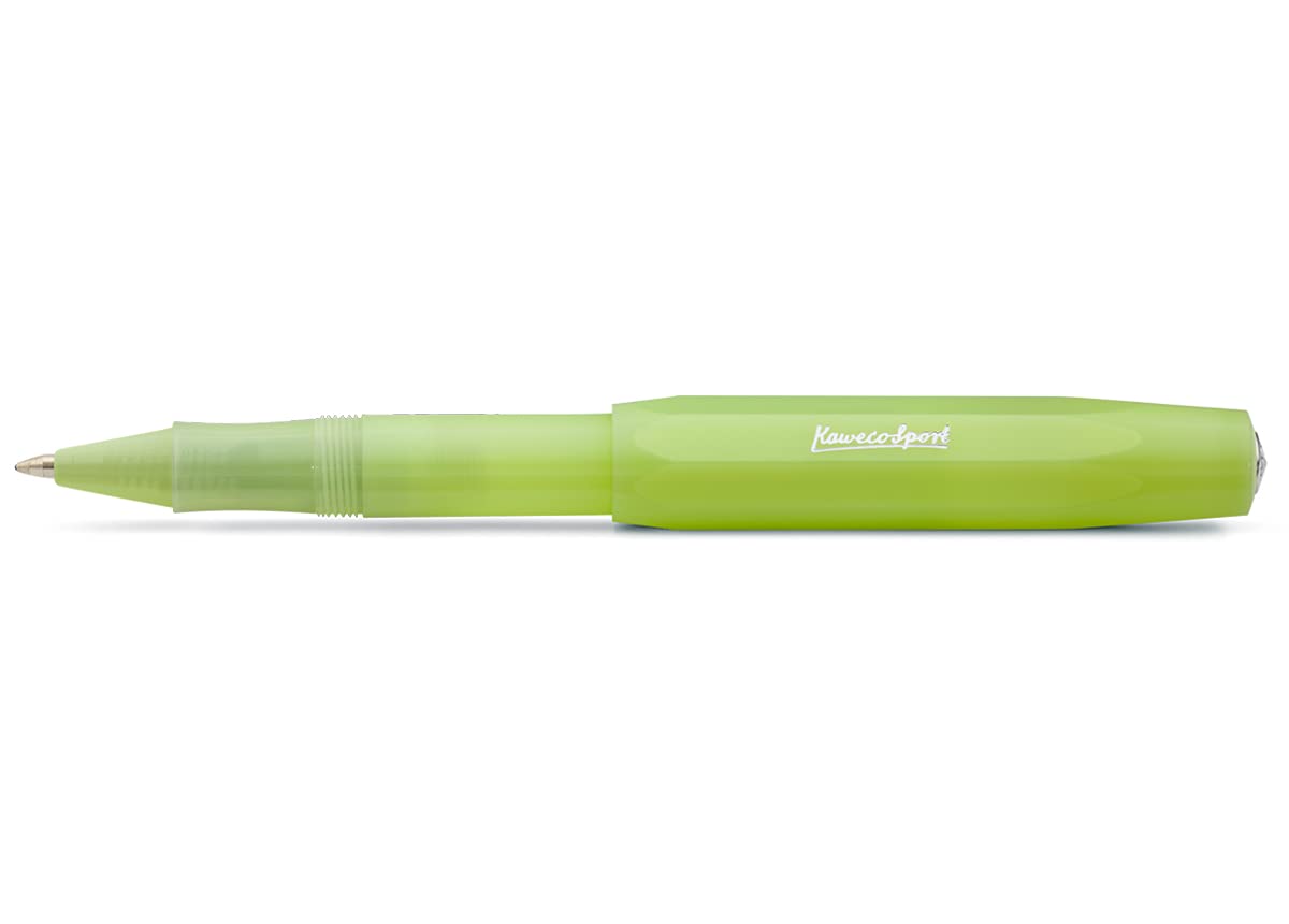 Kaweco FROSTED SPORT Rollerball Fine Lime I Gel/Ballpoint Pen Including 0.7 mm Refill I in Pastel Design with Ceramic Ball 13.5 cm