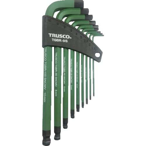 TRUSCO TGBR-9S Colored Ball Point Hex Key Set of 9