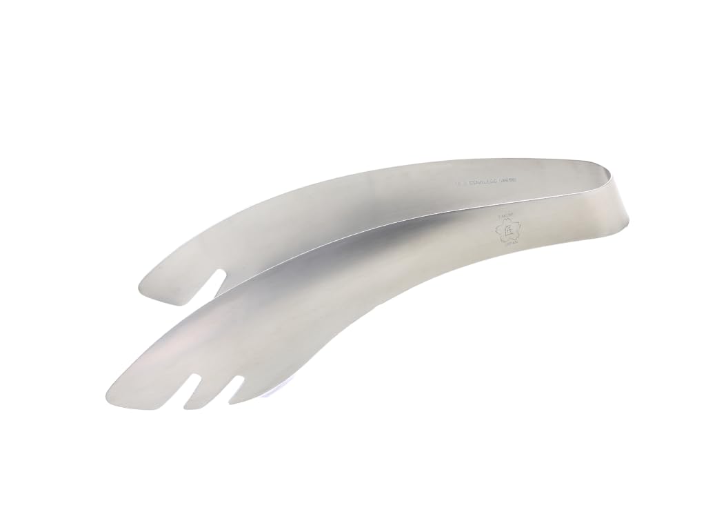 TakumiJAPAN TKTG02 Table Tongs, Slit, Stainless Steel, Dishwasher Safe, Made in Japan, Tsubamesanjo Cuts, Easy to Grab Noodles, Floating Tip, Can Be Used Like Chopsticks, Pasta Tongs, Mini Tongs