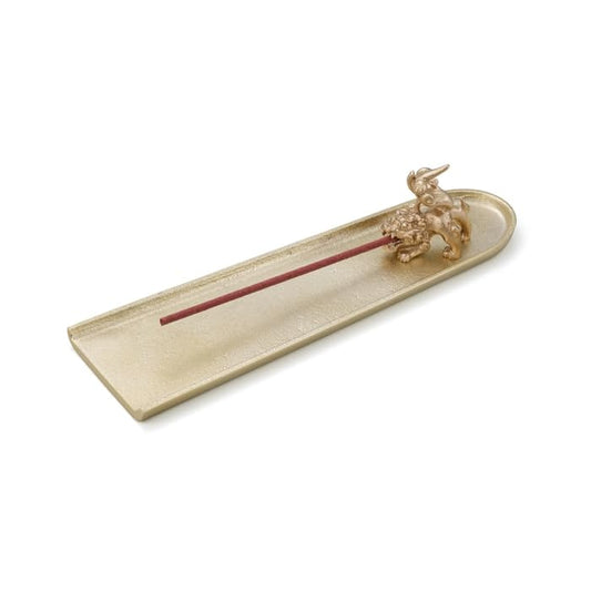 NOUSAKU Incense Stand THE LION & Gold Tray Japanese Handmade Craft Art Artifact Japan Gift