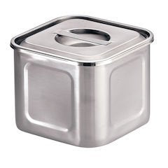三宝産業 Sanho Sangyo AKK9704 Deep and Shallow Square Kitchen Pot, 4.7 inches (12 cm), 18-8 Stainless Steel, China