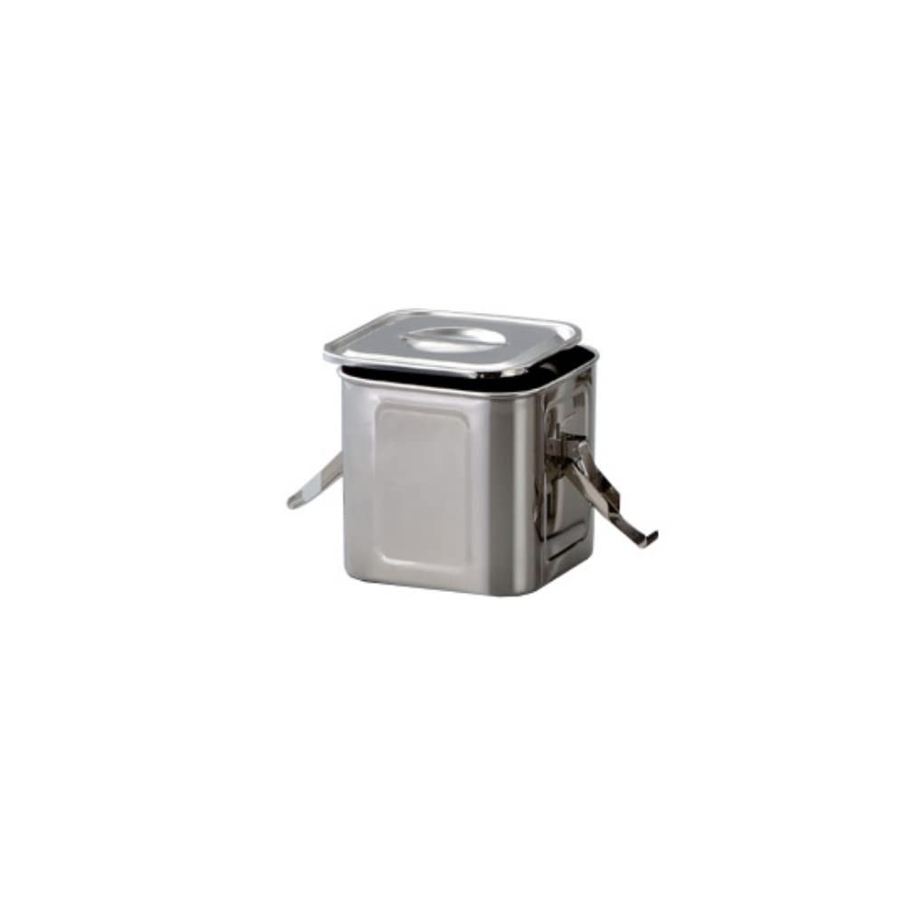 UK 18-8 0054600 Square Kitchen Pot with Packing Hook, 7.1 inches (18 cm), Handless