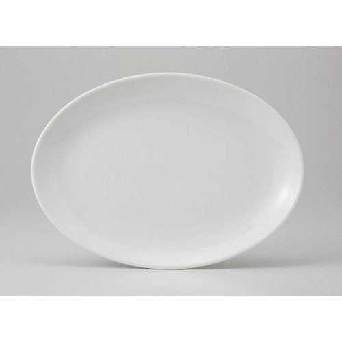 せともの本舗 White Chinese 14" Platter [14.2 x 10.4 x 1.3 inches (36 x 26.5 x 3.3 cm)] [Chinese Open] [Ramen Shop, Chinese Tableware, Asian Cuisine, Restaurant, Commercial Use]