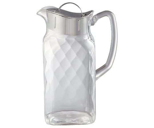 Sanho Sangyo 03030173 Pitcher, Clear, ST.ST 1,900cc Pitcher, Corner, ST.ST Lid