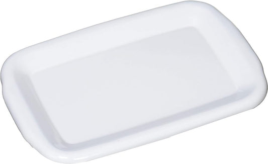 Nodahoro HFF-M Storage Container, Lid Only, Enamel Lid, Square Shape, Rectangle, Deep, Medium Size, White Series, Made in Japan