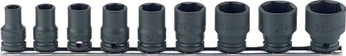 Ko-ken RS13401M/9 3/8 Sq. Dr. Socket set 8-22mm 6 point Thin walled 9 Pcs