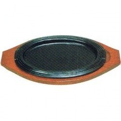 Sanwa Seiki Seisakusho PSV07 Steak Plate, Tri-Muscle F, Iron Casting, Natural Wood