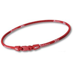 Phiten X50 Original Titanium Necklace, Red, 22"