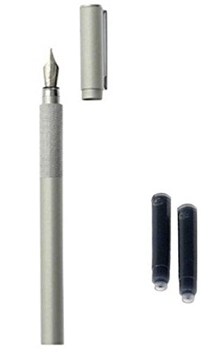 Muji Aluminium Fountain Pen & 2 Cartridges Japan Import