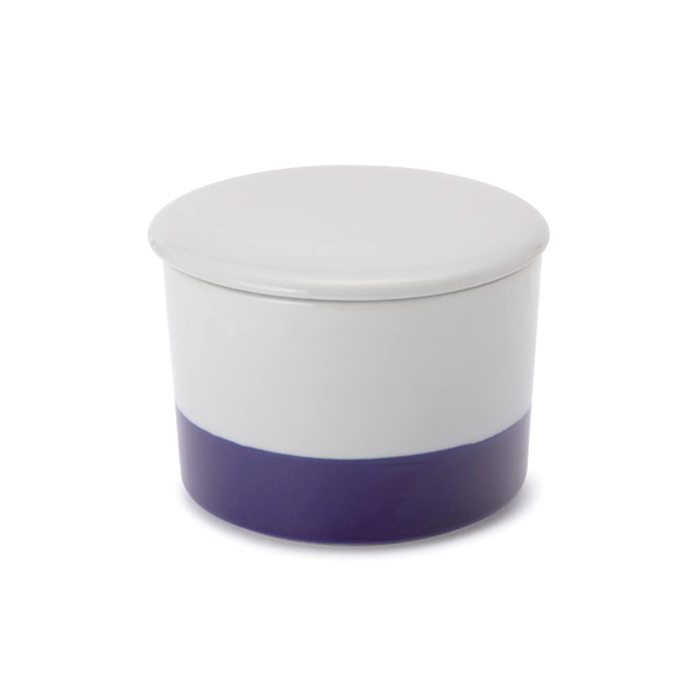 Pottery Container Salt Koji Jug, Capacity 13.5 fl oz (400 ml), Size φ4.7 x H3.1 inches (12 x 8 cm), Made in Japan, Ceramic Sealed (Salt Koji Burder, Indigo)