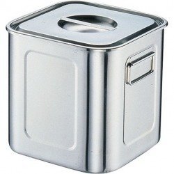 Sanho Sangyo AKK06022 Deep Square Kitchen Pot (with Hand), 8.9 inches (22.5 cm), 18-8 Stainless Steel, Japan