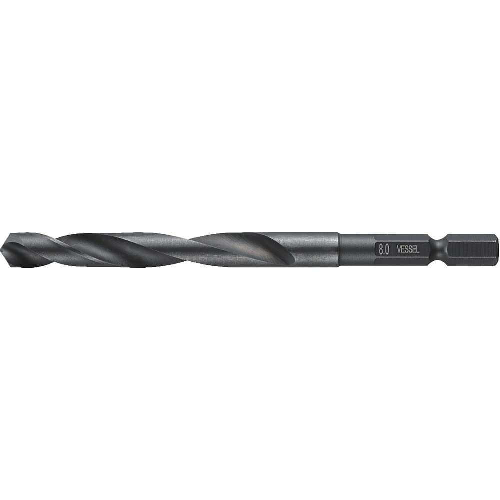Vessel KMD-8.0 Kessak Drill for Large Diameter Drilling, Drill Bit, for Ironwork, 0.3 inches (8.0 mm)