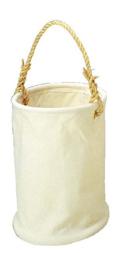 KOZUCHI KB-01-24 W No. 6 Canvas Electrical Bucket, White, Diameter 9.4 x Height 9.4 inches (24 x 24 cm)