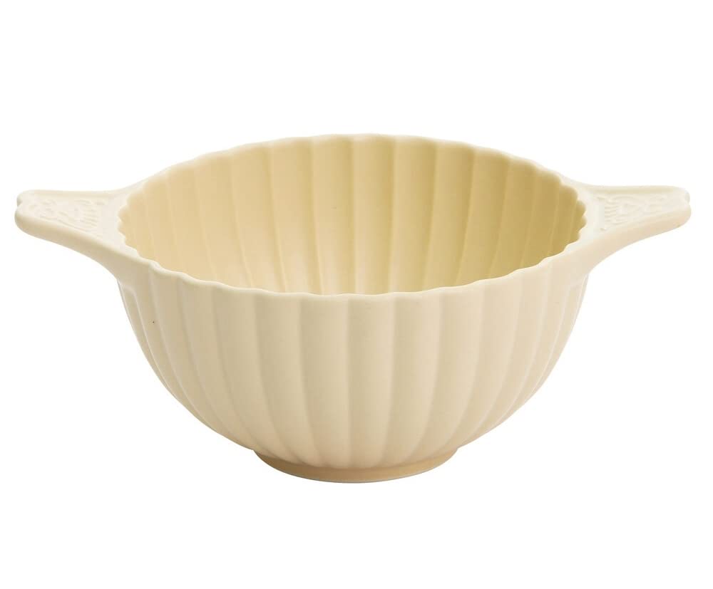 Ceramic Indigo Fleur Fruit Cup, Ivory, Size: Approx. W 6.3 x D 4.5 x H 2.6 x 08427