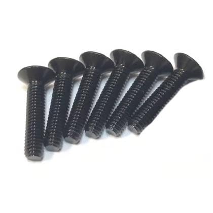 TOPLINE/EJD-16BK/7075 M3 Hex Countersunk Screws, 0.6 inches (16 mm), Black, 6 Pieces