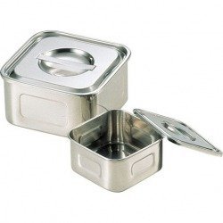 Sanho Sangyo AKT33019 Shallow Square Kitchen Pot, 7.7 inches (19.5 cm), 18-8 Stainless Steel, Japan