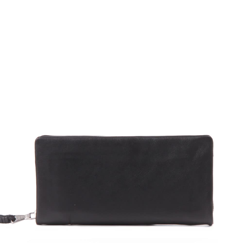 P.ID PAZ2002 Round Wallet, Water Repellent Leather, Black