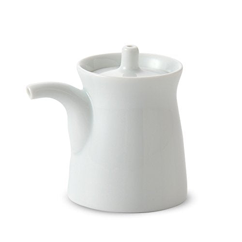 Hakusan Pottery G-Shaped Soy Sauce, Large White Porcelain, Approx. φ2.7 x 3.5 inches (6.8 x 9 cm), 4.2 fl oz (120 ml), Hasami Ware Made in Japan