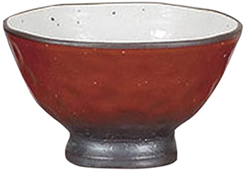 せともの本舗 Set of 5 Nakahira Red Shaved Rice Bowl, 4.5 x 2.6 inches (11.5 x 6.7 cm), Soil, Restaurant, Inn, Japanese Tableware, Restaurant, Commercial Use, Tableware