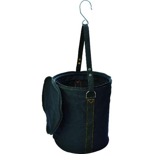 TRUSCO TADB-300FF Electrician Bucket, 11.8 x 13.8 inches (300 x 350 mm), Includes Zipper Lid, Large S Hook, Black