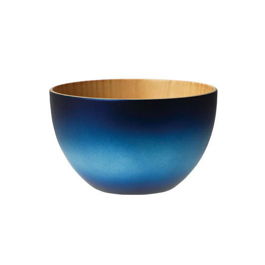 Reinforced Lacquered Wooden Bowl Medium – Gradient Blue (Approx. φ11.6×H6.8cm)