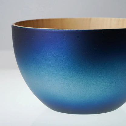 Reinforced Lacquered Wooden Bowl Medium – Gradient Blue (Approx. φ11.6×H6.8cm)