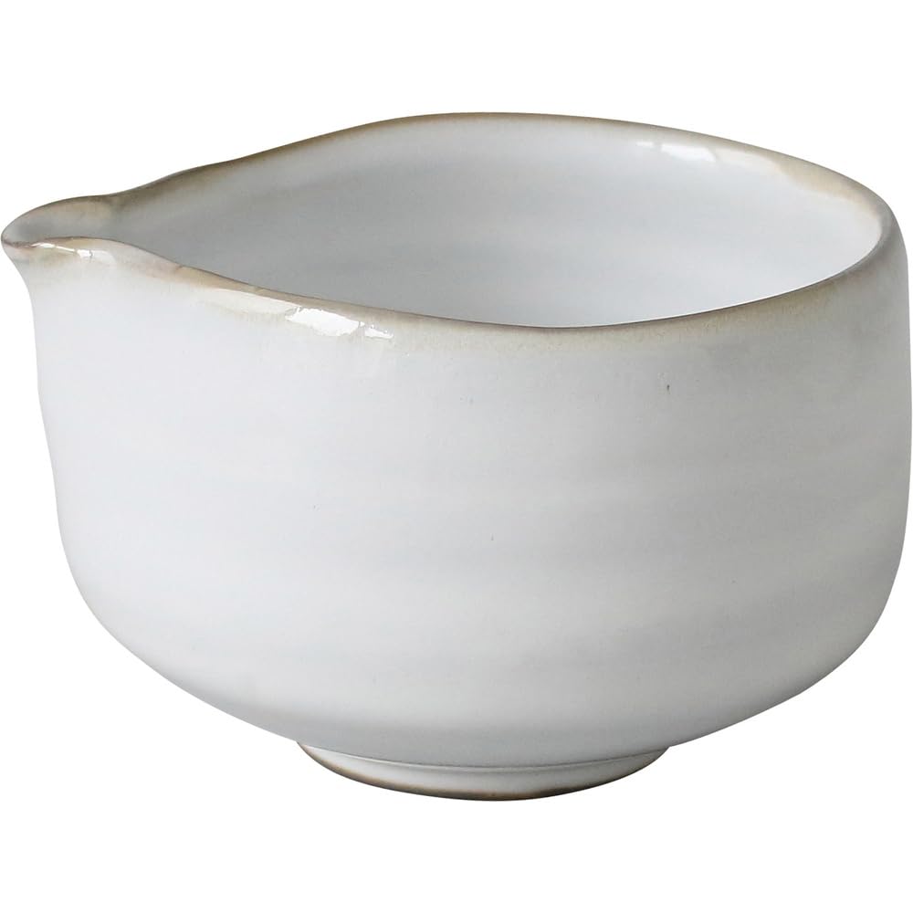 World Create Hand-Made Matcha Bowl Milky One Mouth Size (W x D x H): Approx. 4.9 x 4.3 x 2.9 inches (12.5 x 11 x 7.5 x 7.5 x 16321 mm)