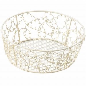 Chidori-sangyo 89-72WH Wire Basket Round 7.5 inches (19 cm)
