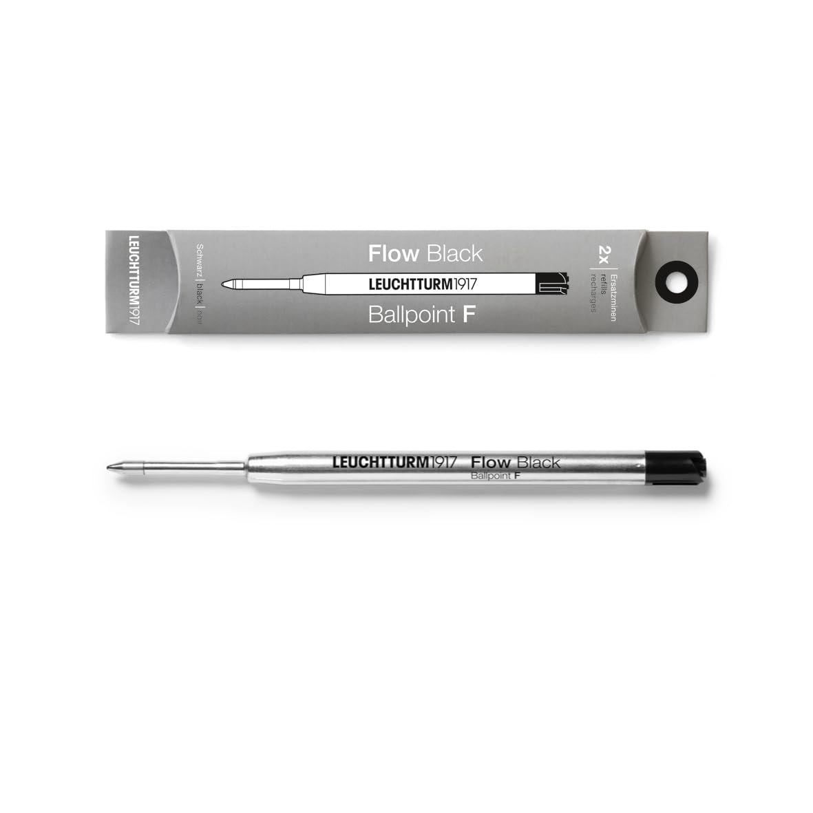 LEUCHTTURM1917 - Ballpoint Pen Parker Style Refills for Drehgriffel Nr 1 - Document Proof ISO 15727-2 (2 Pack, Fine Point, Royal Blue)